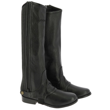 Mini-perneiras Equithème couro Preto