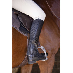 Mini-perneiras Equithème couro Preto