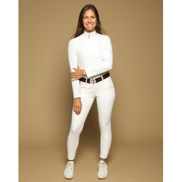 Polo Victore GEM de manga comprida para mulher Branco