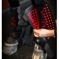 Guêtres de terapia Horseware com luzes LED vermelhas Preto / preto
