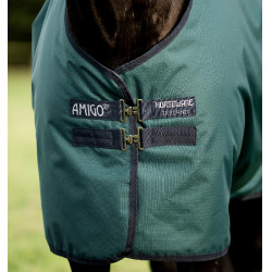 Capa Horseware Amigo Ripstop 900D Pônei Turnout 100g Dinastia verde / marinho / prateado