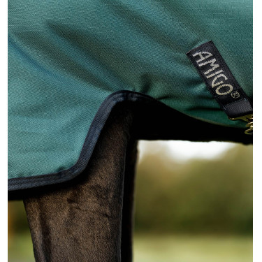 Capa Horseware Amigo Ripstop 900D Pônei Turnout 100g Dinastia verde / marinho / prateado