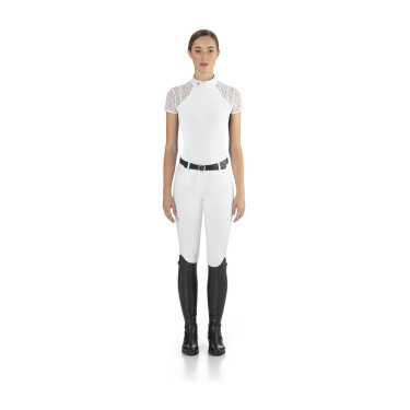 Pólo de competição Florentine Ego7 de mangas compridas para mulher Branco