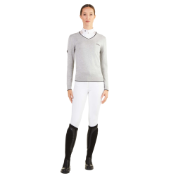 Camisola com decote em V Ego7 Vic mulher Cinzento