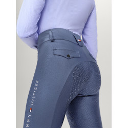 Calça Tommy Hilfiger Equestrian Highland Hybrid feminina full grip Índigo desbotado Azul
