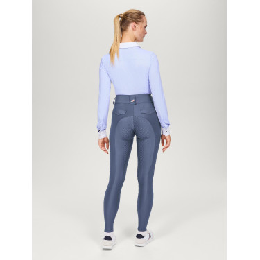 Calça Tommy Hilfiger Equestrian Highland Hybrid feminina full grip Índigo desbotado Azul