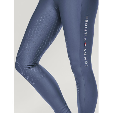 Calça Tommy Hilfiger Equestrian Highland Hybrid feminina full grip Índigo desbotado Azul