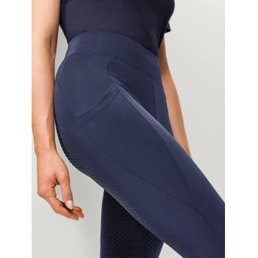 Legging Tommy Hilfiger Equestrian Amber cintura alta full grip feminino Índigo desbotado Azul