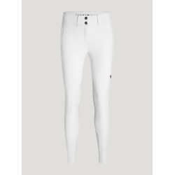Calças Tommy Hilfiger Equestrian Lea com grip nos joelhos para mulher Branco óptico Calças Tommy Hilfiger Equestrian Lea com grip nos joelhos para mulher Branco óptico