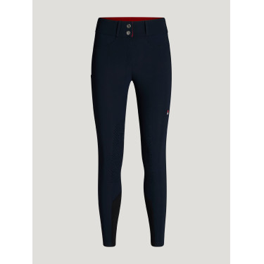 Calças Tommy Hilfiger Equestrian Lea com grip nos joelhos para mulher Céu do deserto Azul