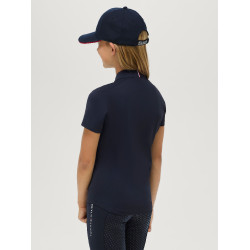 Polo de treino Palma Tommy Hilfiger Equestrian 1/4 Zip Young Rider mangas curtas Céu do deserto Azul