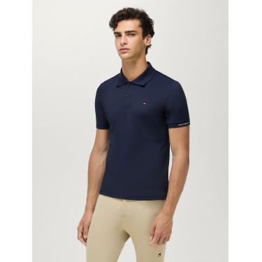 Pólo técnico Fresco Tommy Hilfiger Equestrian de manga curta para homem Céu do deserto Azul