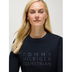 Camisola com gola redonda Belair com strass Tommy Hilfiger Equestrian mulher Céu do deserto Azul