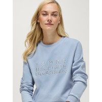 Camisola com gola redonda Belair com strass Tommy Hilfiger Equestrian mulher Céu do deserto Azul