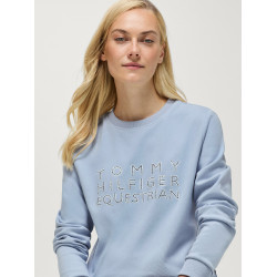 Camisola com gola redonda Belair com strass Tommy Hilfiger Equestrian mulher Azul suave
