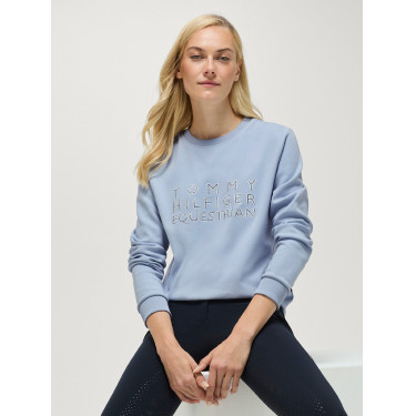 Camisola com gola redonda Belair com strass Tommy Hilfiger Equestrian mulher Azul suave