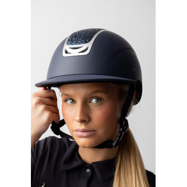 Capacete de equitação com ornamento de cristal Horze Arix II Cinza fumê Cinzento