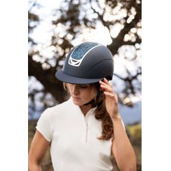 Capacete de equitação com ornamento de cristal Horze Arix II Cinza fumê Cinzento