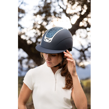 Capacete de equitação com ornamento de cristal Horze Arix II Cinza fumê Cinzento