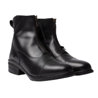 Botas jodhpur Horze Oldenburg em couro com fecho de correr frontal Preto