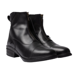 Botas jodhpur Horze Oldenburg em couro com fecho de correr frontal Preto