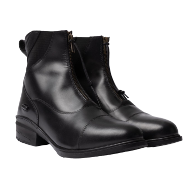 Botas jodhpur Horze Oldenburg em couro com fecho de correr frontal Preto