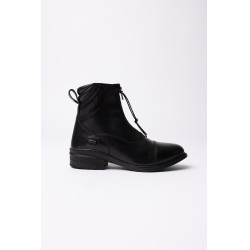 Botas jodhpur Horze Oldenburg em couro com fecho de correr frontal Preto
