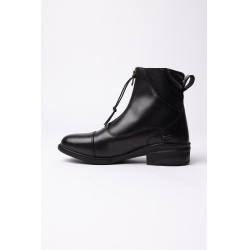 Botas jodhpur Horze Oldenburg em couro com fecho de correr frontal Preto