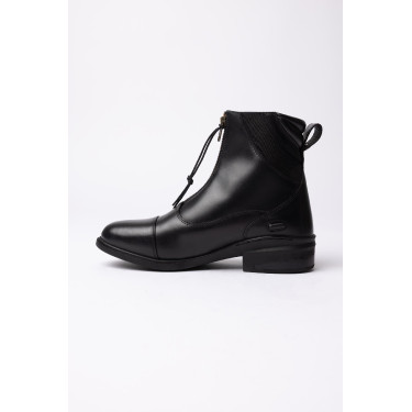 Botas jodhpur Horze Oldenburg em couro com fecho de correr frontal Preto