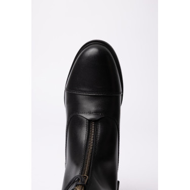 Botas jodhpur Horze Oldenburg em couro com fecho de correr frontal Preto