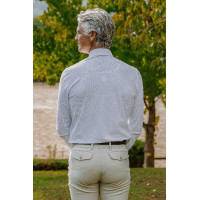 Pólo de concurso de manga comprida Equithème Adrien homem Branco