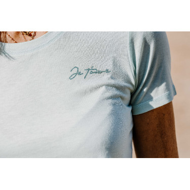 T-shirt Je t'aime Equithème Bonnie mulher Verde/menta