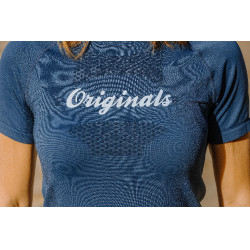 T-shirt sem costuras de manga curta Equithème Elena mulher Marinho Azul-marinho