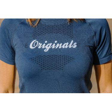 T-shirt sem costuras de manga curta Equithème Elena mulher Marinho Azul-marinho