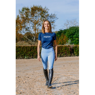 T-shirt sem costuras de manga curta Equithème Elena mulher Marinho Azul-marinho