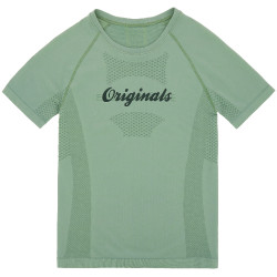 T-shirt sem costuras de manga curta Equithème Elena mulher Caqui Kaki