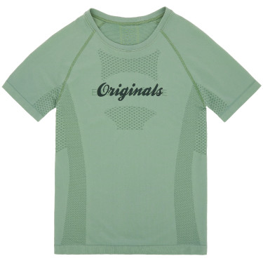 T-shirt sem costuras de manga curta Equithème Elena mulher Caqui Kaki