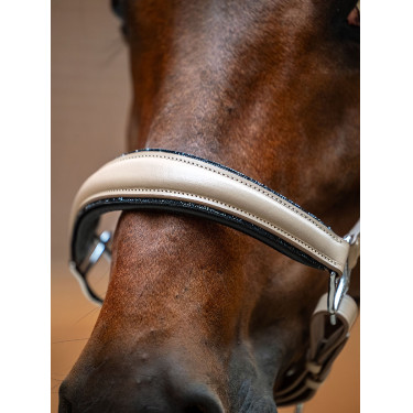 Cabolça de couro Equestrian Stockholm anatómica brilhante Areia Amarelo Cabolça de couro Equestrian Stockholm anatómica brilhante Areia Amarelo