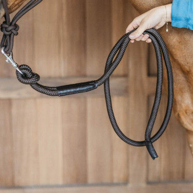 Longe Dy'on com mosquetão Castanho