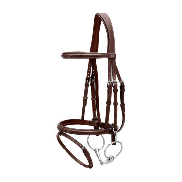Bridon Working by Dy'on noseband combinada com mosquetões Castanho