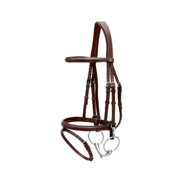Bridon Working by Dy'on noseband combinada com mosquetões Castanho
