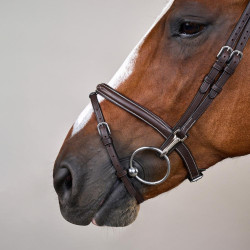 Bridon Working by Dy'on noseband combinada com mosquetões Castanho