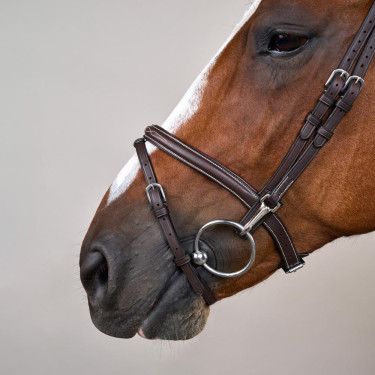 Bridon Working by Dy'on noseband combinada com mosquetões Castanho