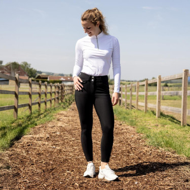 Calças de equitação Kentucky Miami com grip nos joelhos feminino Preto Calças de equitação Kentucky Miami com grip nos joelhos feminino Preto