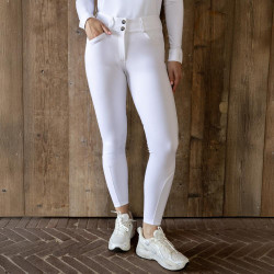 Calças de equitação Kentucky Miami com grip nos joelhos feminino Branco Calças de equitação Kentucky Miami com grip nos joelhos feminino Branco
