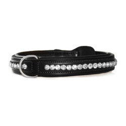 Coleira para cão Equestrian Stockholm com strass Edição preta Preto