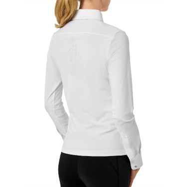 Camisa de manga comprida Equestrian Stockholm Performance feminina Branco