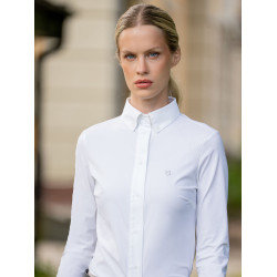 Camisa de manga comprida Equestrian Stockholm Performance feminina Branco