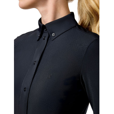 Camisa de manga comprida Equestrian Stockholm Performance feminina Preto
