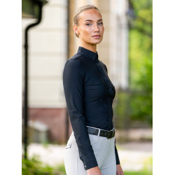Camisa de manga comprida Equestrian Stockholm Performance feminina Preto